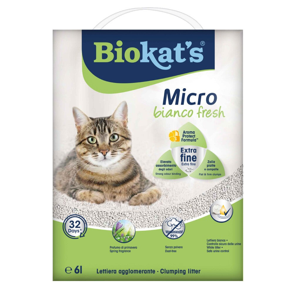 Biokats Micro Bianco Fresh Topaklaşan Kedi Kumu 6 LT | SRC: Barcode: 4002064617404